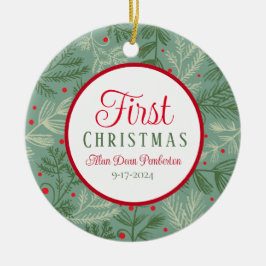 Erste Weihnachtsfeier Foto Keramik Ornament