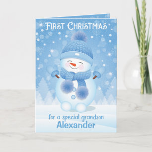 Erste Weihnachtsfeier Grußkarte Grandson Karte