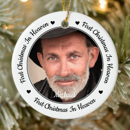 Erste Weihnachtsfeier im Himmel Moderne 2-Foto-Ged Keramik Ornament