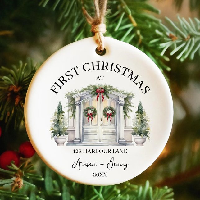 Erste Weihnachtsfeier im New House Individuelle Na Keramik Ornament (Von Creator hochgeladen)