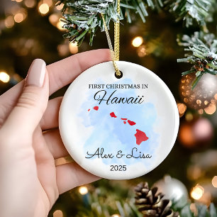 Erste Weihnachtsfeier im Staat von Hawaii Keramik Ornament