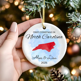 Erste Weihnachtsfeier in North Carolina Staat Orna Keramik Ornament