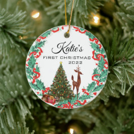 Erste Weihnachtsfeier Keramik Ornament