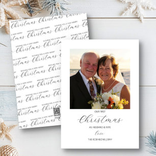 Erste Weihnachtsfeier Mr. and Mrs Simple Square Fo Feiertagskarte