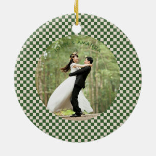 Erste Weihnachtsfeier neu verheiratet Retro Mr. un Keramik Ornament