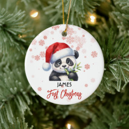 Erste Weihnachtsfeier niedlich Panda Baby Ornament
