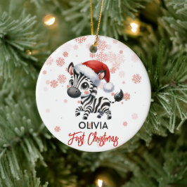 Erste Weihnachtsfeier niedlich Zebra Baby Ornament