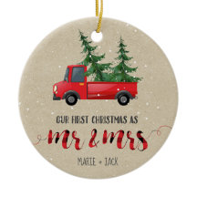 Erste Weihnachtsfeier Verheiratetes Ornament Perso