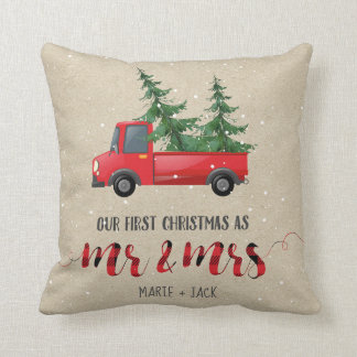 Erste Weihnachtsfeier Verheiratetes Personalisiert Kissen