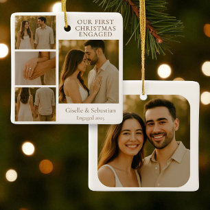 Erste Weihnachtsfeier Verlobt Foto Verlobung Colla Keramikornament
