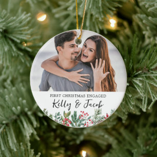 Erste Weihnachtsfeier Verlobt Keepake Geschenk Bau Keramik Ornament