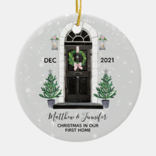 Erste Weihnachtsfeier Zuhause Weihnachtsfeiertag W Keramik Ornament