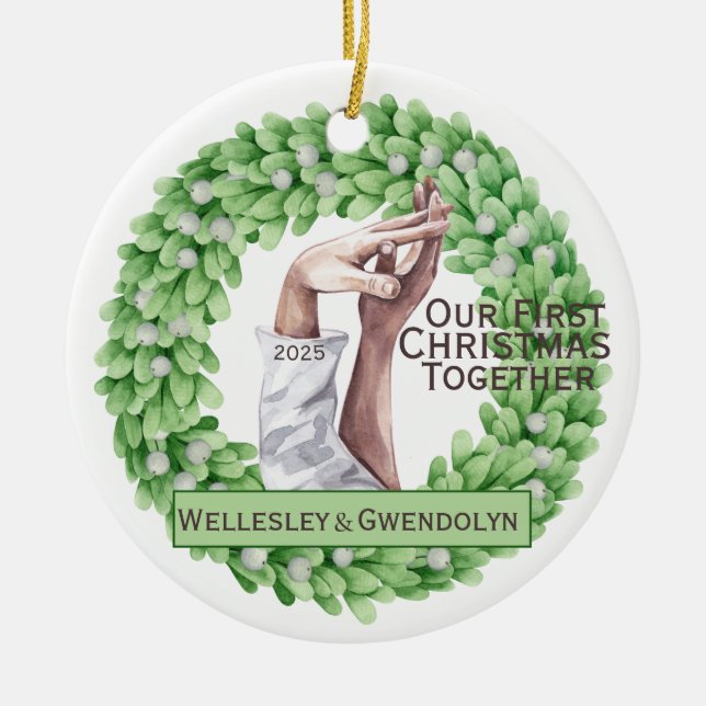 Erste Weihnachtsfeier zusammen Eukalyptus Ornament (Vorne)