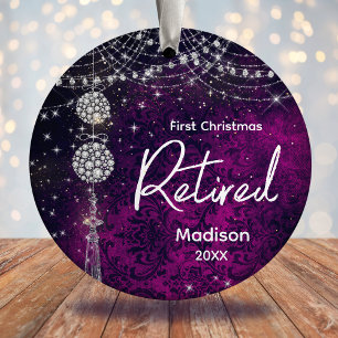 Erste Weihnachtsfeiertage lila silberne Imitate Gl Keramik Ornament