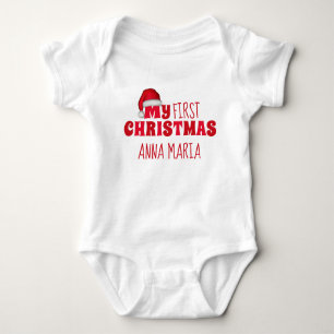 Erste Weihnachtsferien Personalisiert Niedlich Neu Baby Strampler