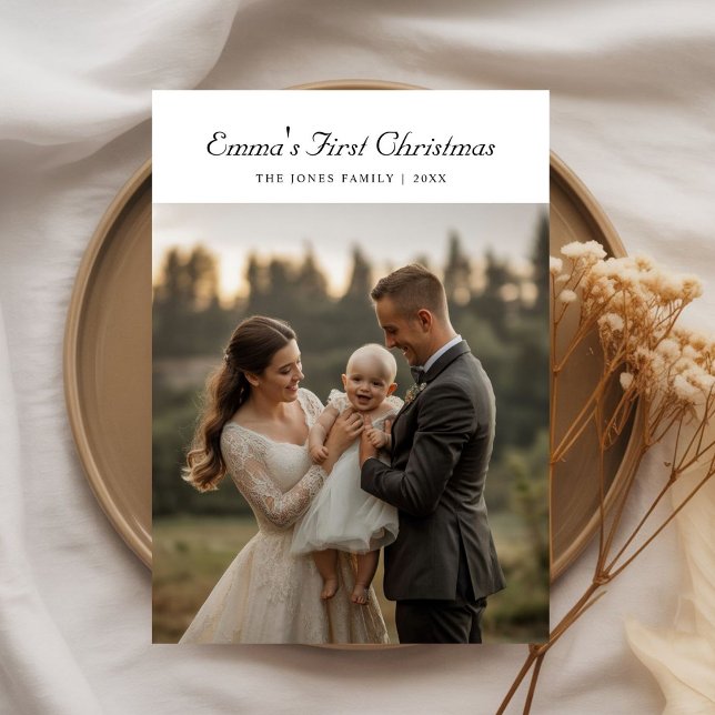 Erste Weihnachtsfest Familie Weihnachtskarte Feiertagskarte (Von Creator hochgeladen)