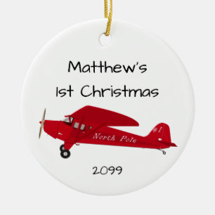 Erste Weihnachtsflugzeug Nordpol Ornament