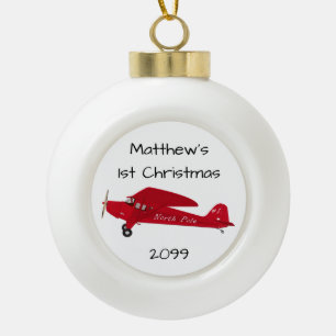 Erste Weihnachtsflugzeug Nordpol Ornament