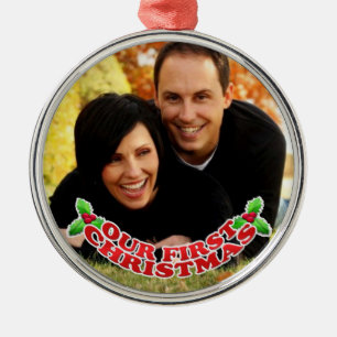 Erste WeihnachtsFoto-Verzierung Ornament Aus Metall