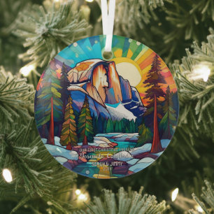 Erste Weihnachtsgestanztes Glas Yosemite Cali Coup Ornament Aus Glas