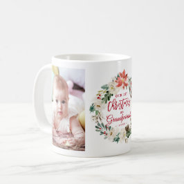 Erste Weihnachtsgroßeltern Blumenkraut-Foto Kaffeetasse