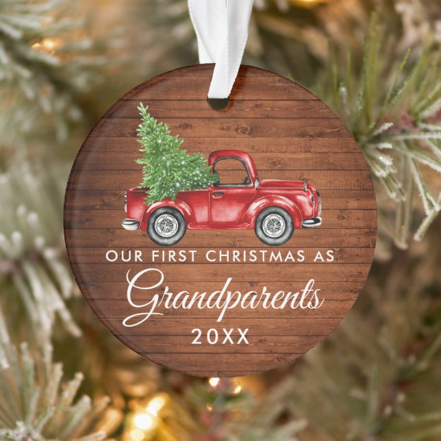 Erste Weihnachtsgroßeltern Vintager LKW Ornament (Baum)