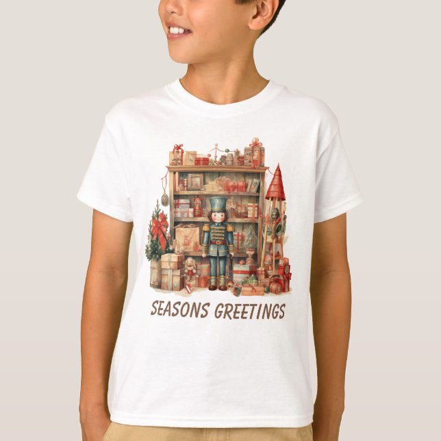erste Weihnachtsjunge Nutcracker Wasserfarbe T-Shirt (Vorderseite)