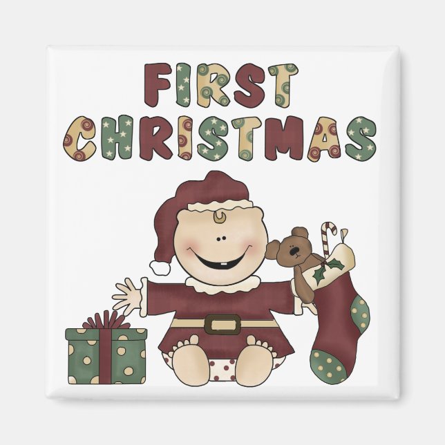 Erste Weihnachtsjunge Tshirts und Geschenke Magnet (Vorne)