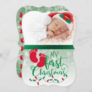 Erste Weihnachtskarte für Baby Einladung