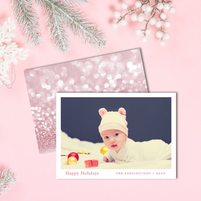 Erste Weihnachtskarte für personalisiertes Baby Feiertagskarte (Personalized Baby’s First Christmas Holiday Card)