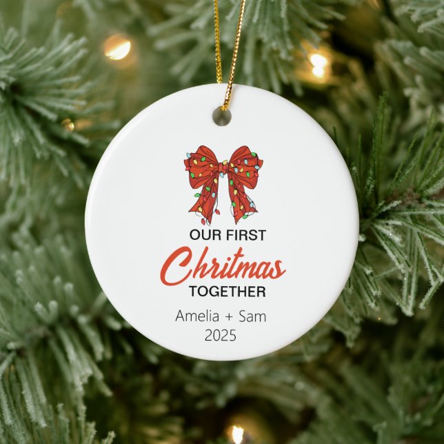 Erste Weihnachtsleben zusammen 2025 Neues Paar Keramik Ornament (Baum)