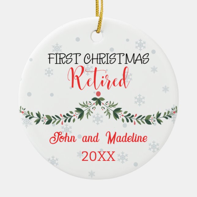 Erste Weihnachtsmühe Personalisiert Keramik Ornament (Vorne)
