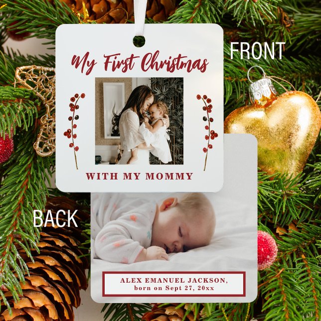 Erste Weihnachtsmutter und 2 Foto Ornament Aus Metall (Von Creator hochgeladen)