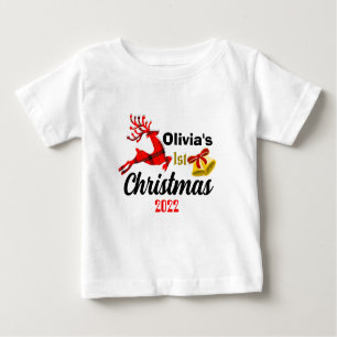 Erste WeihnachtsPersonalisiert Baby T-shirt