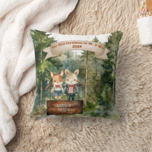 Erste Weihnachtspersonalize Couple Newlywed Kissen