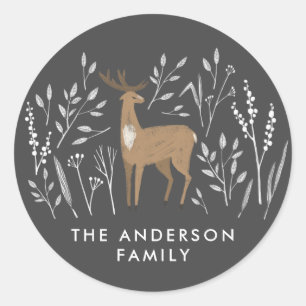 Erste Weihnachtsrentiere delikat 1 Foto Runder Aufkleber