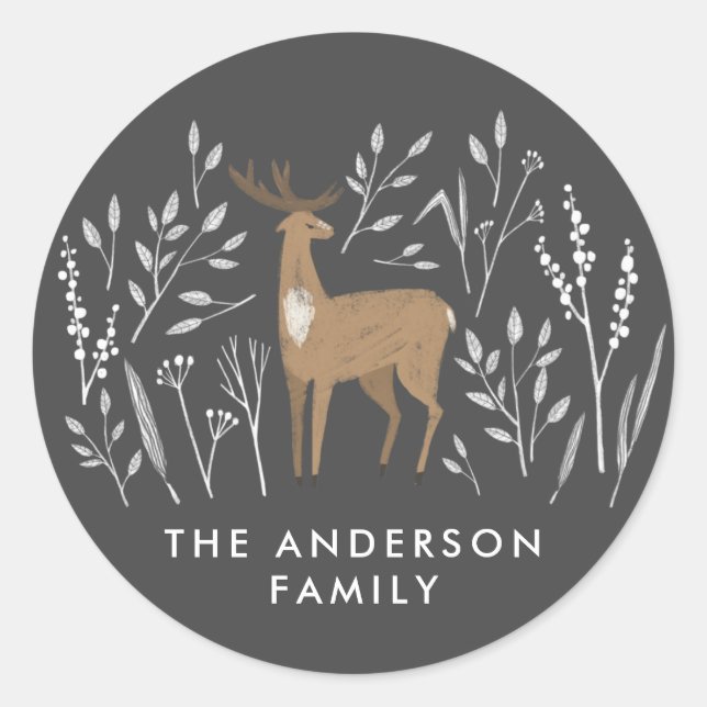 Erste Weihnachtsrentiere delikat 1 Foto Runder Aufkleber (Vorderseite)