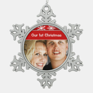 Erste Weihnachtsschneeflockefeiertage Schneeflocken Zinn-Ornament