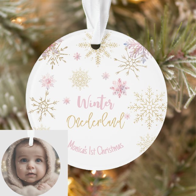 Erste Weihnachtsschneeflocken Akryler Ornament (Von Creator hochgeladen)