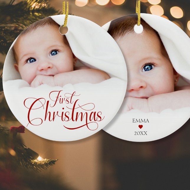 Erste Weihnachtsschrift 2 Fotos Ornament (Von Creator hochgeladen)