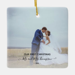 Erste Weihnachtsschrift Foto Signature Script Newl Keramikornament