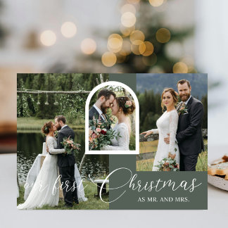 Erste Weihnachtsschrift Verheiratet 6 FotoCollage Feiertagskarte