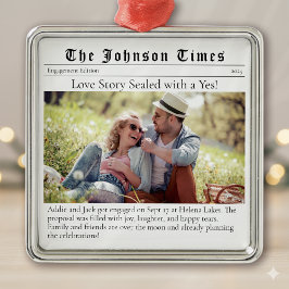 Erste WeihnachtsVerlobt | Ankündigung der Verlobun Ornament Aus Metall