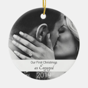 Erste WeihnachtsVerlobt Keramik Ornament