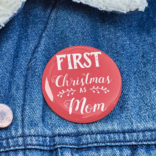 Erste Weihnachtszeit als Mama, die auf Weißtext ab Button (Von Creator hochgeladen)