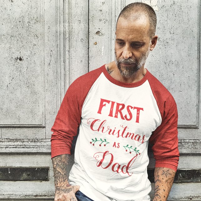 Erste Weihnachtszeit als Vater, die Roten Text ent T-Shirt (Von Creator hochgeladen)