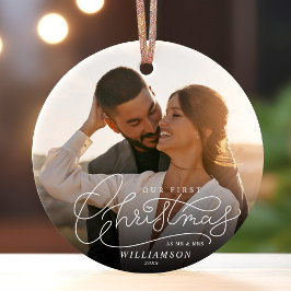 Erste Weihnachtszeit - Foto von Mr. und Mrs. Newly Keramik Ornament