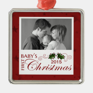 Erste Weihnachtszeit für Kinder - Foto/Jahr Ornament Aus Metall