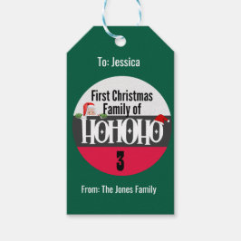 Erste Weihnachtszeit Ho Ho Ho Familie personalize Geschenkanhänger
