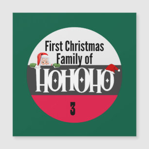 Erste Weihnachtszeit Ho Ho Ho Familie personalize Magnetkarte